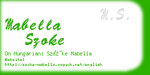 mabella szoke business card
